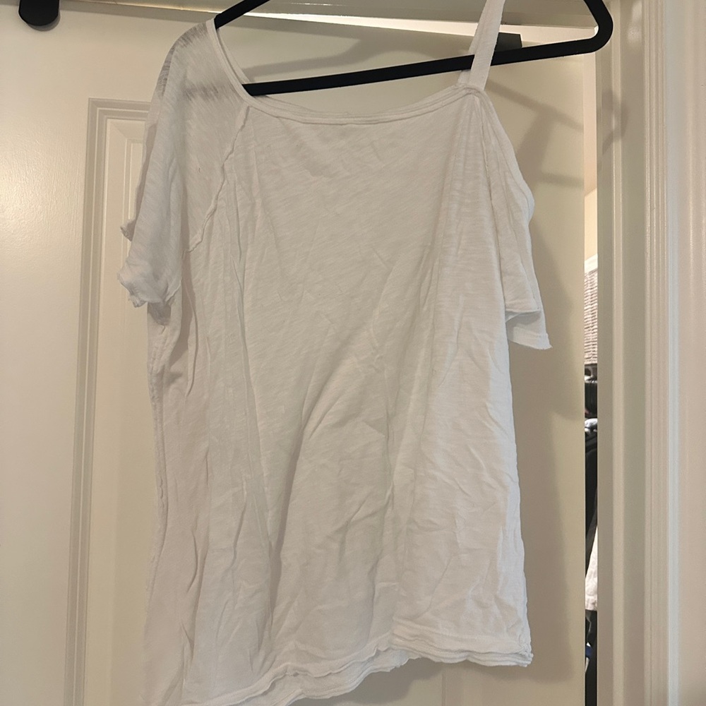 Free People Asymmetrical White Tank Top